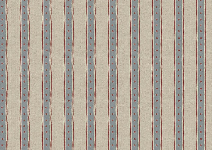 Emily Bond Block Printed Stripe, Blue & Red - Roller Blind - Image 6